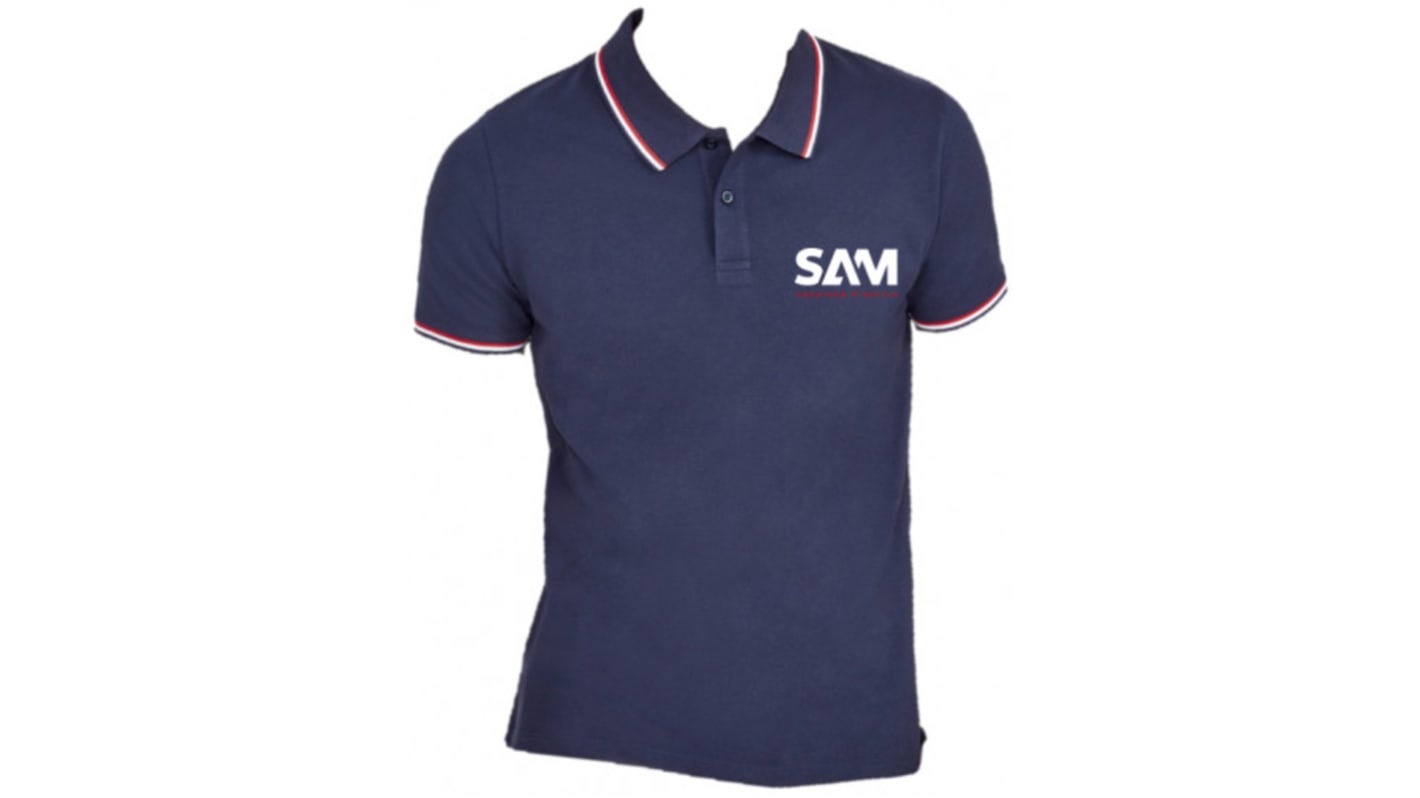 SAM POLO-SAM Navy 100% Cotton Polo Shirt, UK- 40, EUR- L