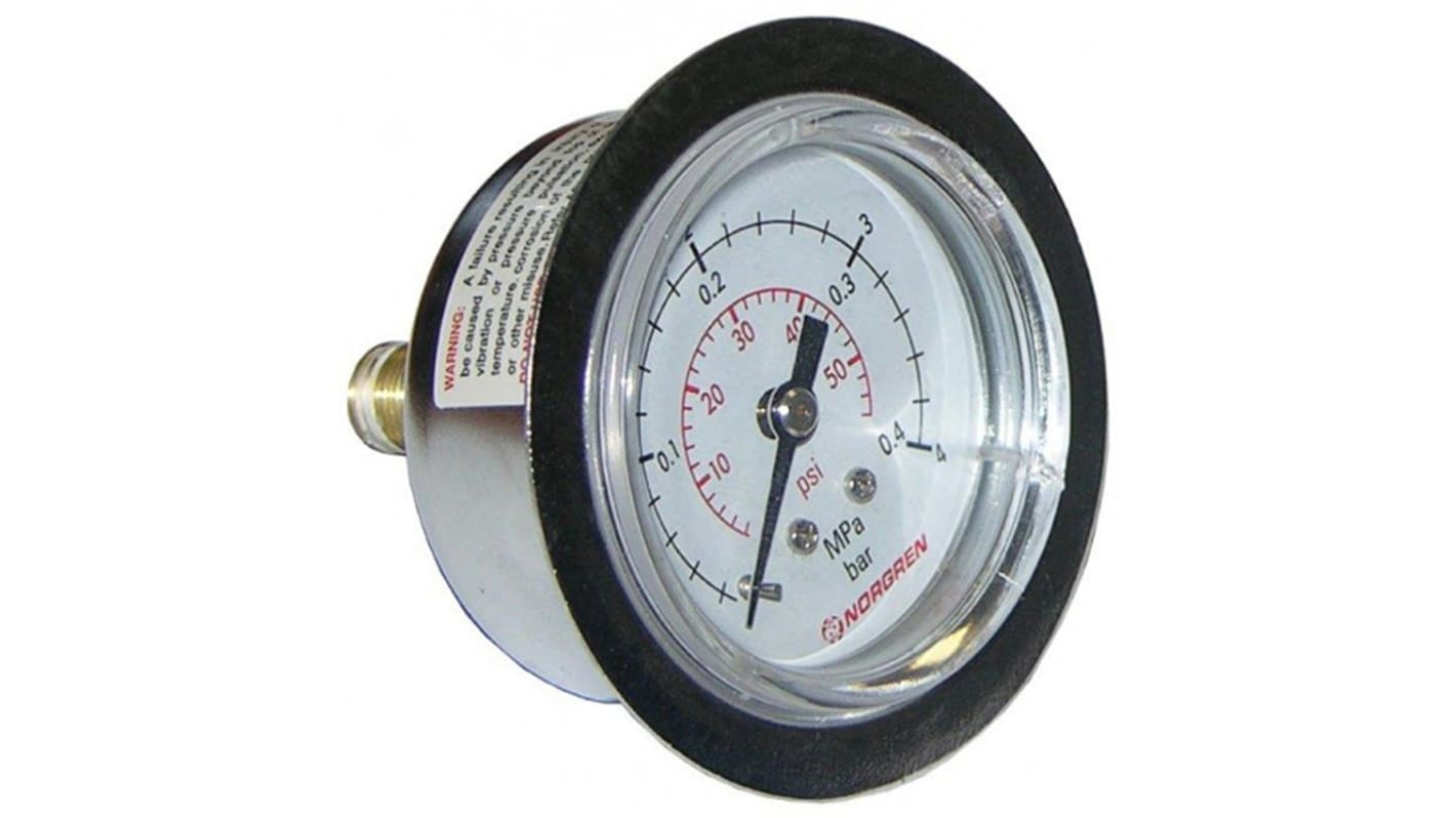 SAM Analogue Pressure Gauge 4bar Back Entry, PXDC-12, 0bar min.