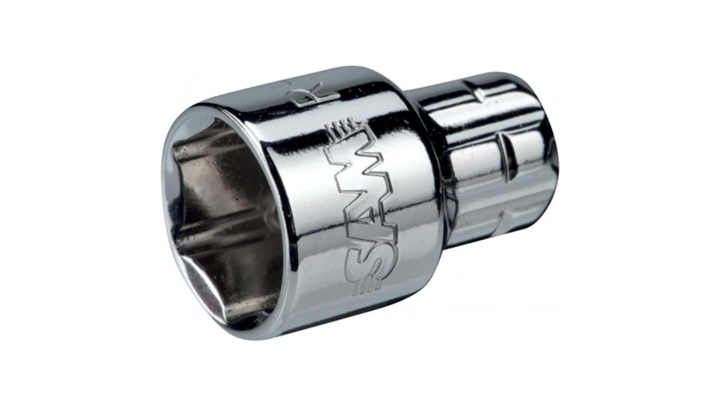 SAM 1/4 in Drive 11mm Standard Socket, 6 point, 15.3mm, 15.55 mm Overall Length