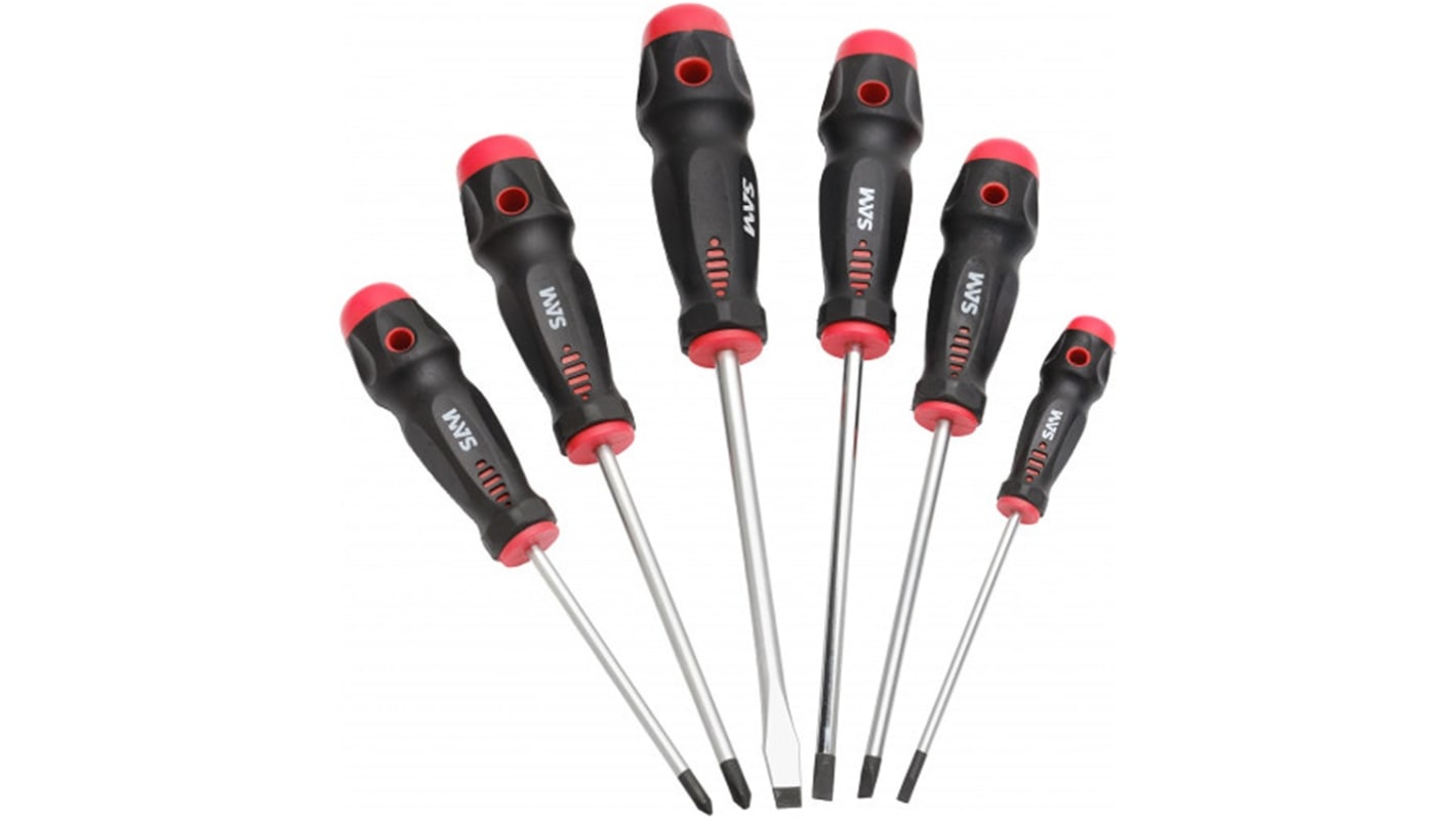 SAM Phillips, Slotted Screwdriver Set, 6-Piece