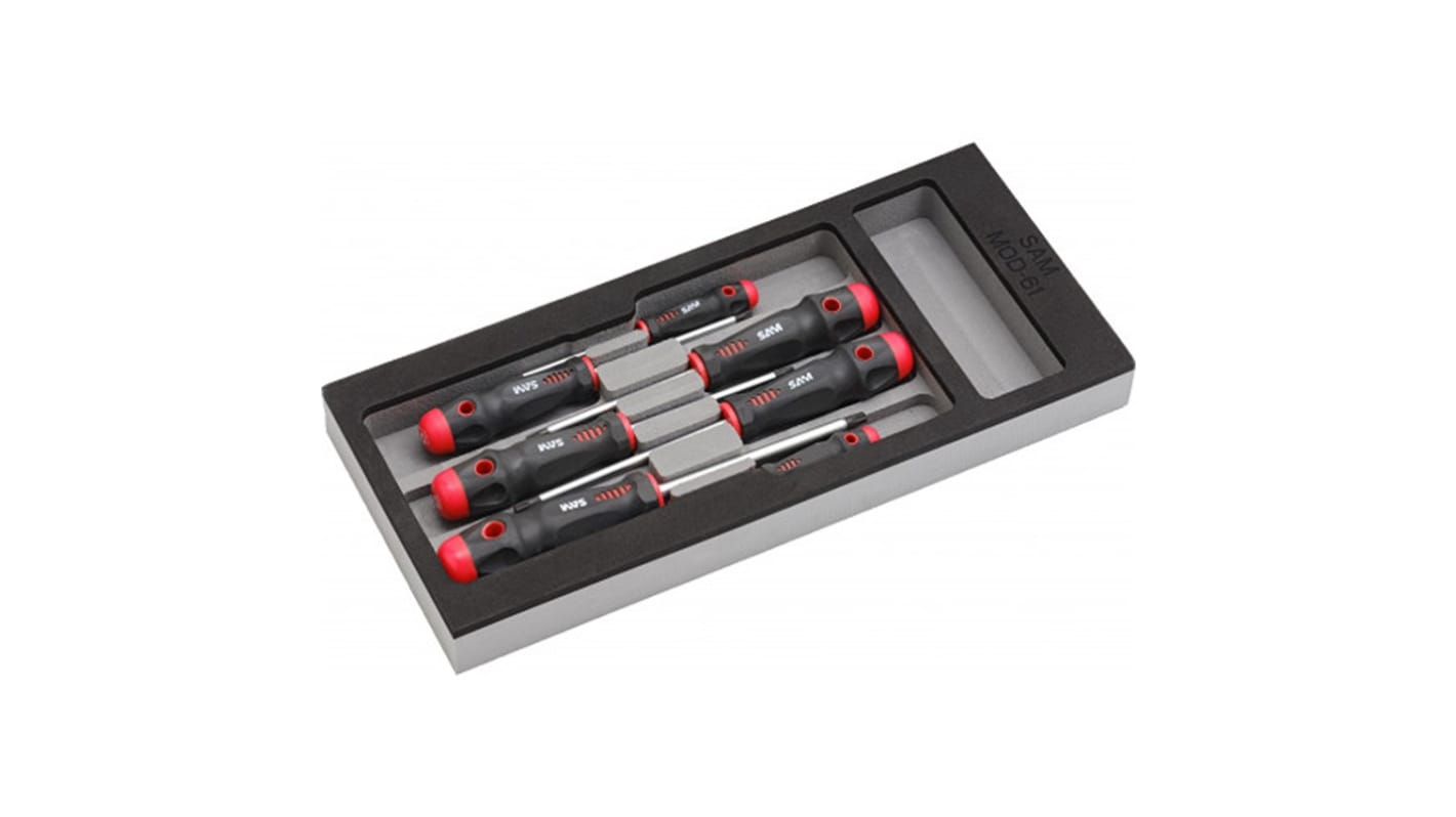 SAM Phillips, Slotted Standard Screwdriver, 7-Piece