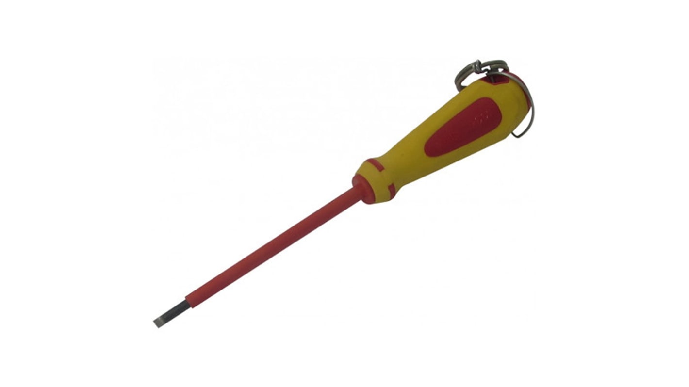 SAM Insulated Screwdriver, 3.5 mm Tip, 100 mm Blade, VDE/1000V, 200 mm Overall