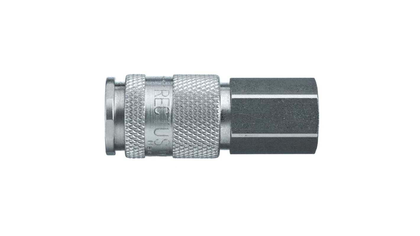 Legris Nickel Plated Brass Female Pneumatic Quick Connect Coupling, 3/8 in Female 23mm Female Thread