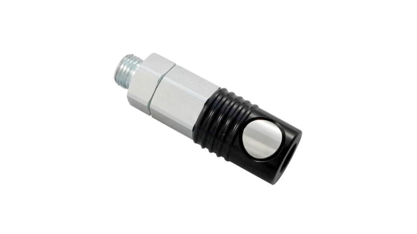 Legris Anodised Aluminium, Nickel Plated Brass Male Pneumatic Quick Connect Coupling, BSPP 1/4 Male Male Thread