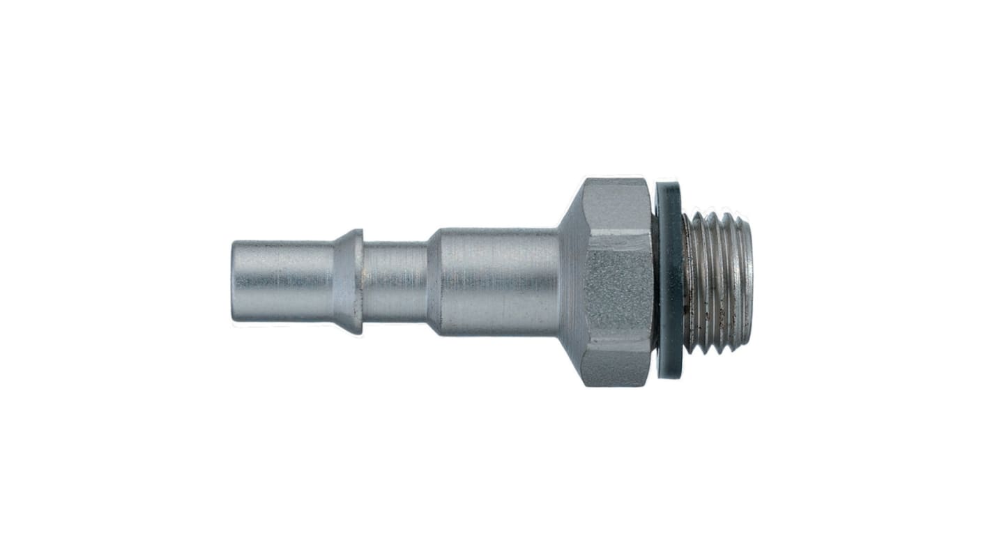 Legris Nickel Plated Steel Male Pneumatic Quick Connect Coupling, BSPP 1/4 in Male Male Thread