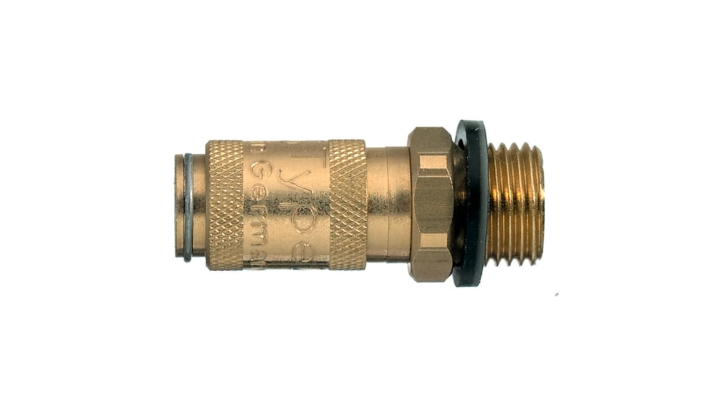 Legris Nickel Plated Brass Male Pneumatic Quick Connect Coupling, G 1/2 Male 10mm Male Thread