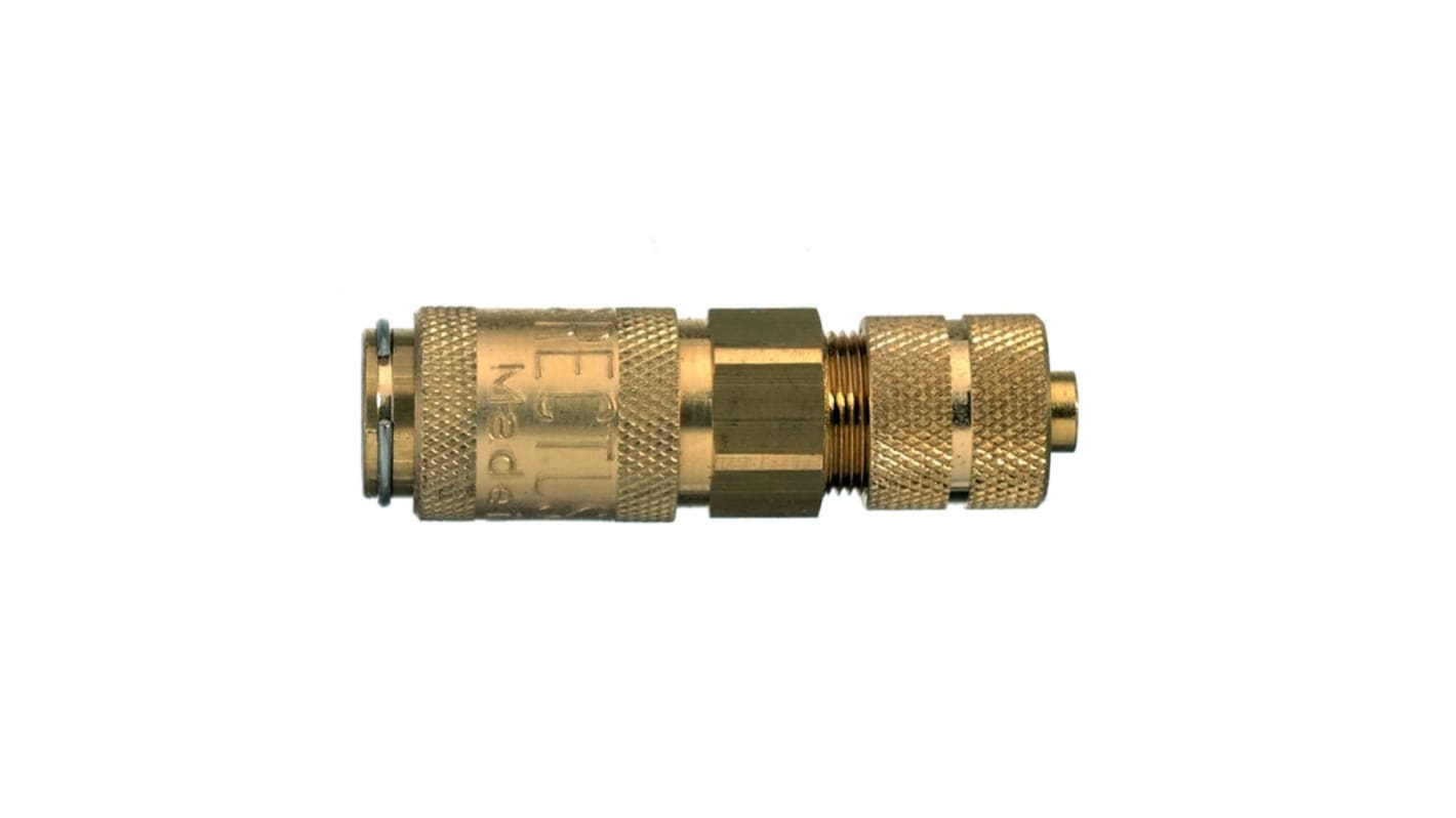 Legris Nickel Plated Brass Female, Male Pneumatic Quick Connect Coupling, 10mm Hose Barb