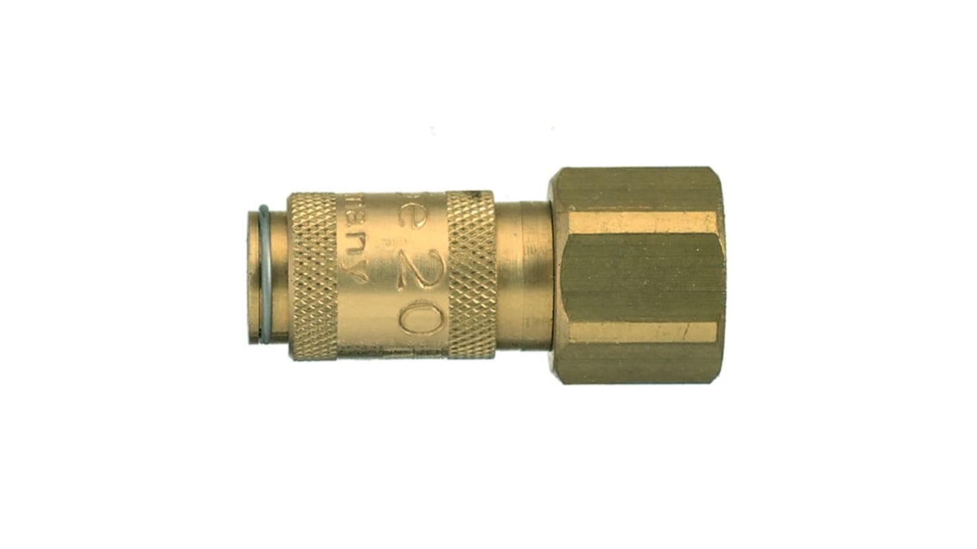 20KBIM05MPN Legris Nickel Plated Brass Female Pneumatic Quick Connect Coupling, M5 Female 10mm