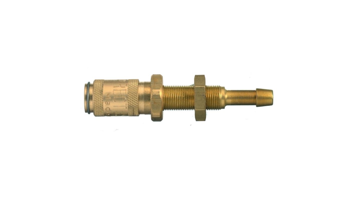 Legris Nickel Plated Brass Female, Male Pneumatic Quick Connect Coupling, 10mm Hose Barb