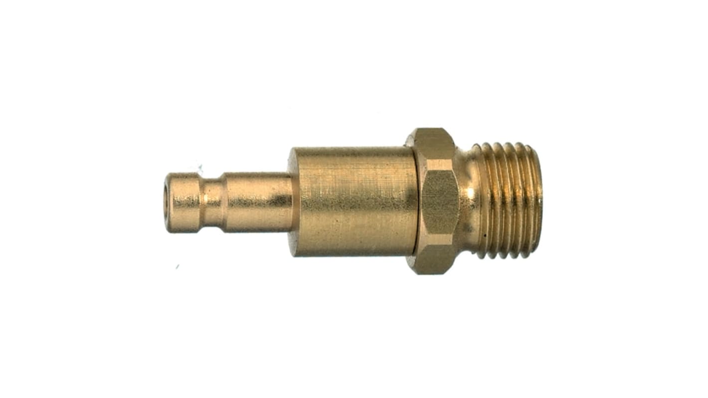 Legris Pneumatische Schnellsteckkupplung Messing vernickelt, G1/8 Stecker, Male Thread Rectus-Profil, Walther