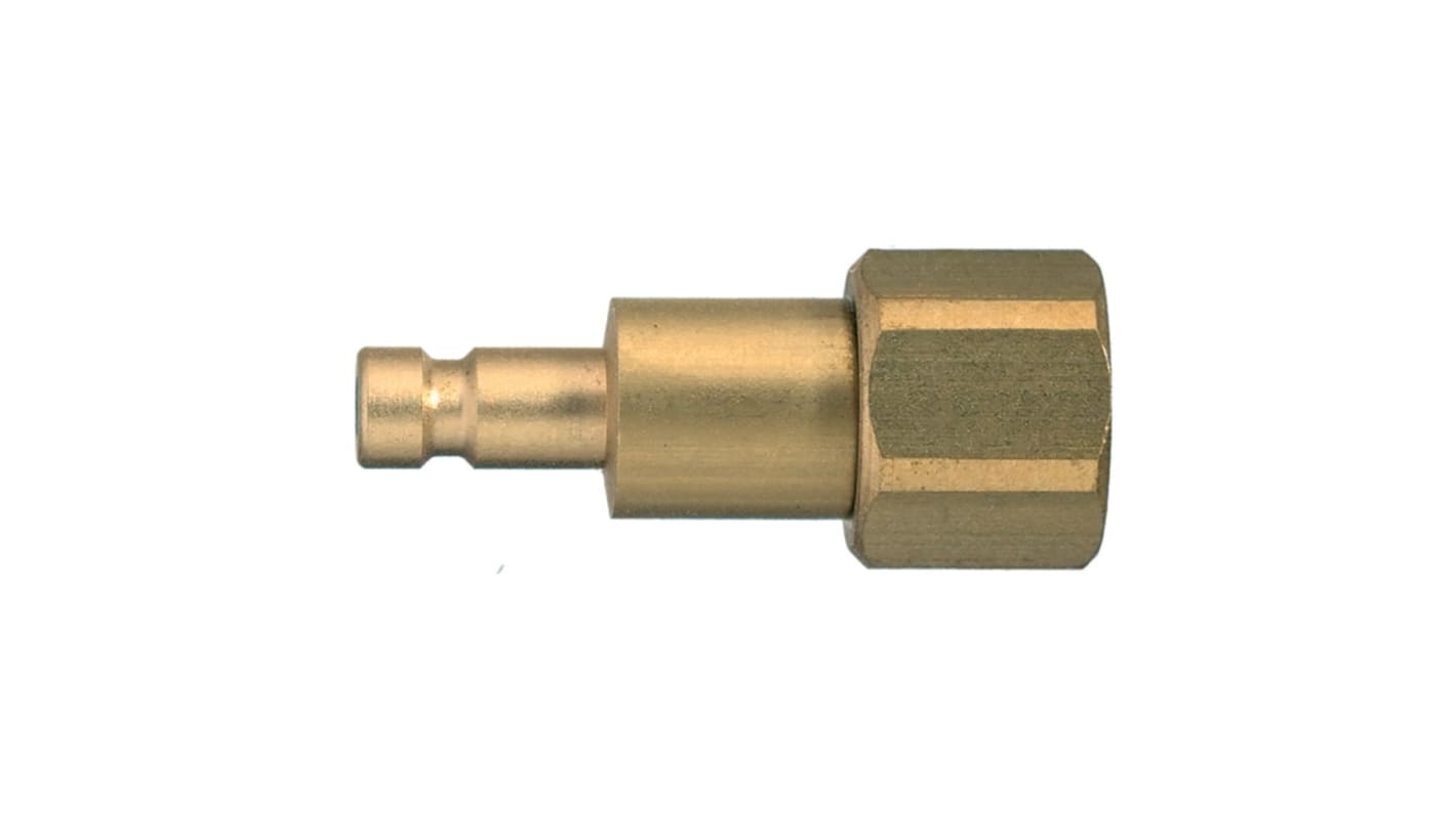 Legris Nickel Plated Brass Female, Male Pneumatic Quick Connect Coupling, 1/8 in Female Hose Barb