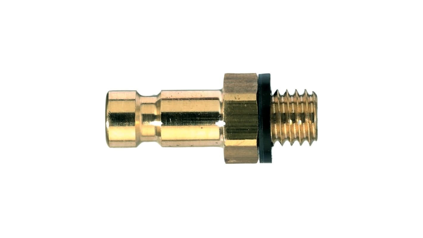 Legris Pneumatische Schnellsteckkupplung Messing vernickelt, M5 Stecker, Male Thread Rectus-Profil, Walther