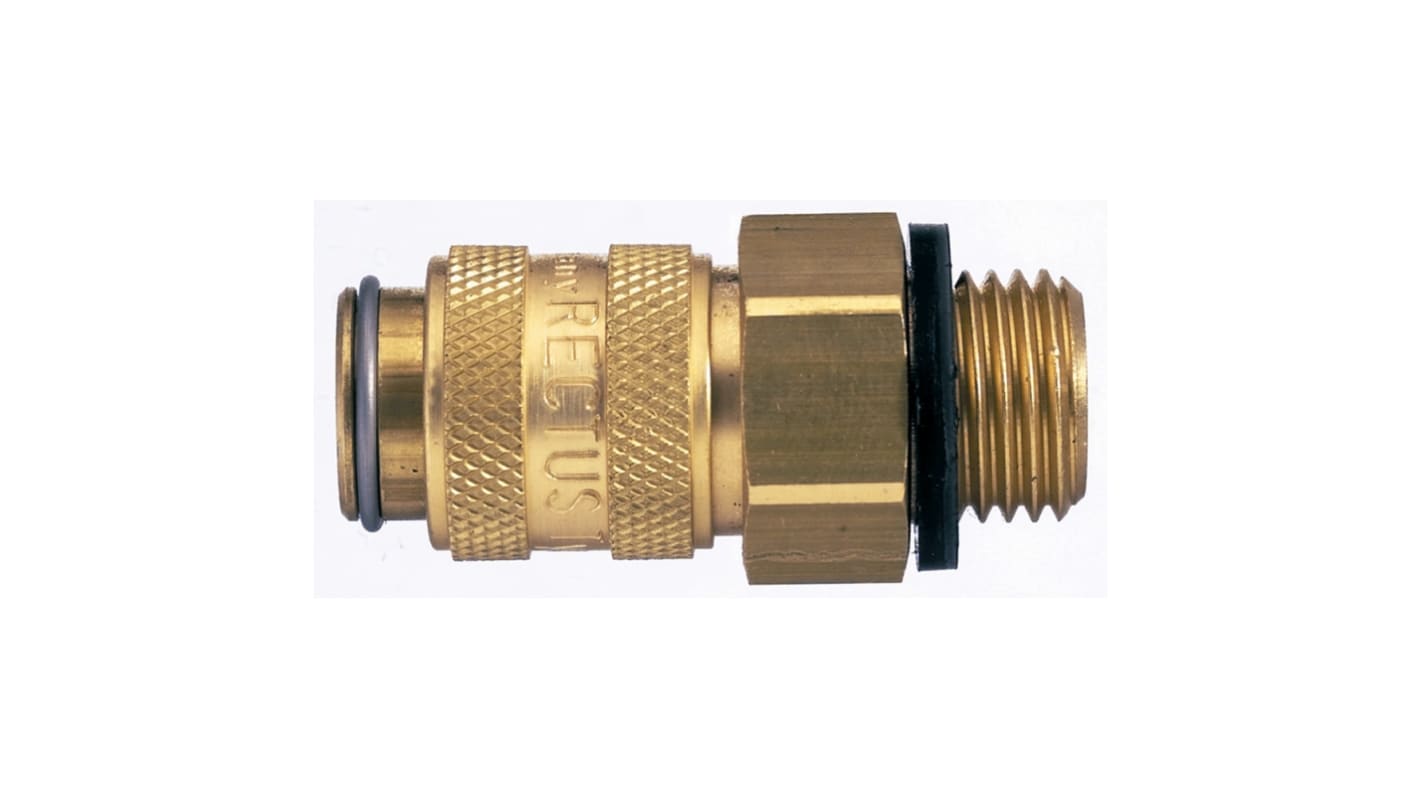 Legris Nickel Plated Brass Male Pneumatic Quick Connect Coupling, BSPP 3/8 in Male 16mm Male Thread