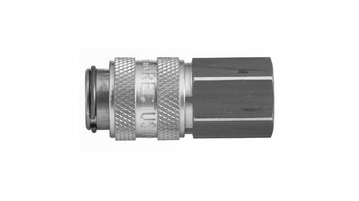 Legris Stainless Steel Female Pneumatic Quick Connect Coupling, 1/8 in Female 16mm Female Thread