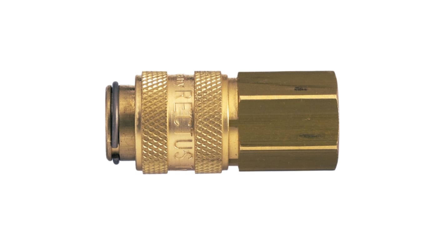 Legris Nickel Plated Brass Female Pneumatic Quick Connect Coupling, 1/8 in Female 16mm Female Thread