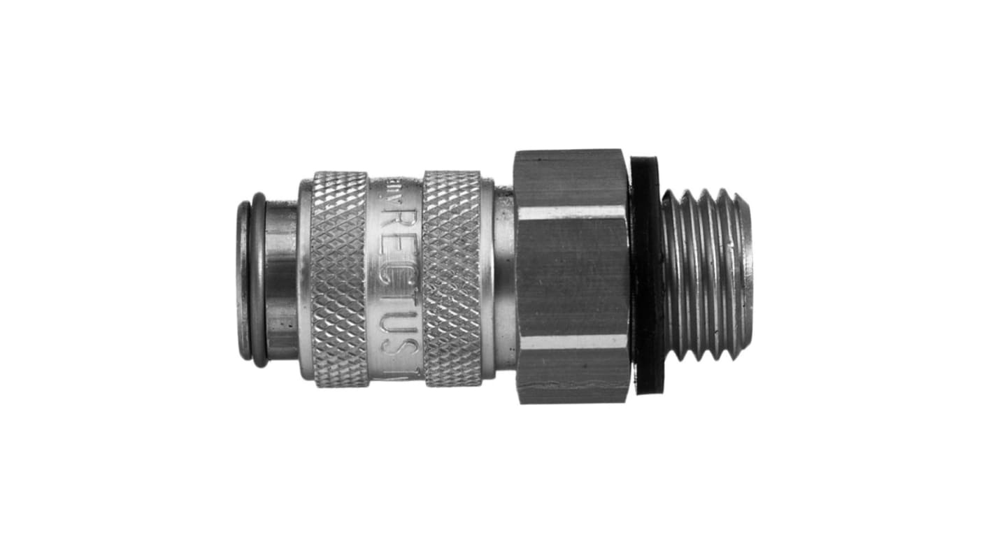 Legris Nickel Plated Brass Female Pneumatic Quick Connect Coupling, 1/4 in Male 16mm Female Thread