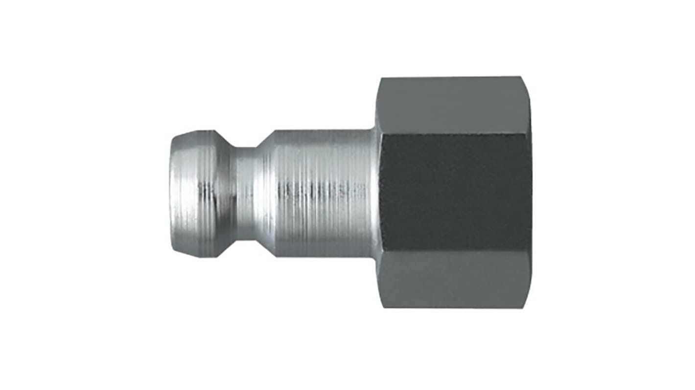 Legris Stainless Steel Female, Male Pneumatic Quick Connect Coupling, 1/4 in Female Hose Barb