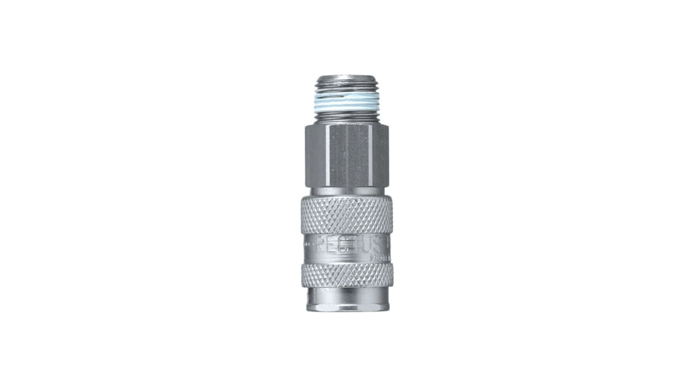 Legris Nickel Plated Brass Male Pneumatic Quick Connect Coupling, BSPT 1/2 in Male 23mm Male Thread