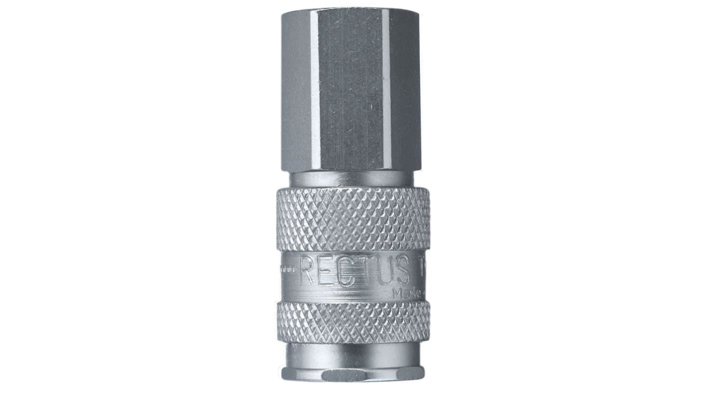 Legris Nickel Plated Brass Female Pneumatic Quick Connect Coupling, 1/2 in Female 23mm Female Thread