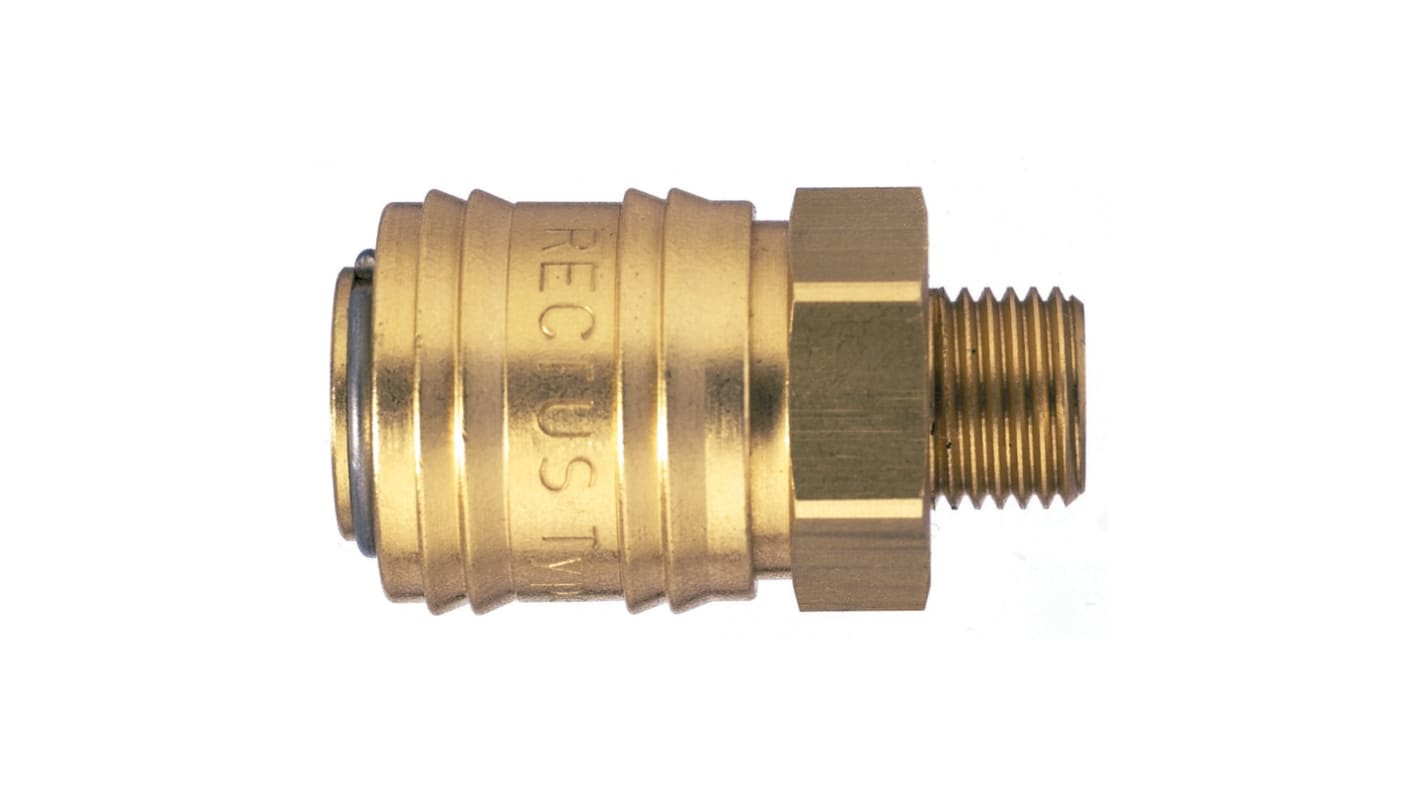 Legris Nickel Plated Brass Male Pneumatic Quick Connect Coupling, BSPP 3/8 in Male 25mm Male Thread