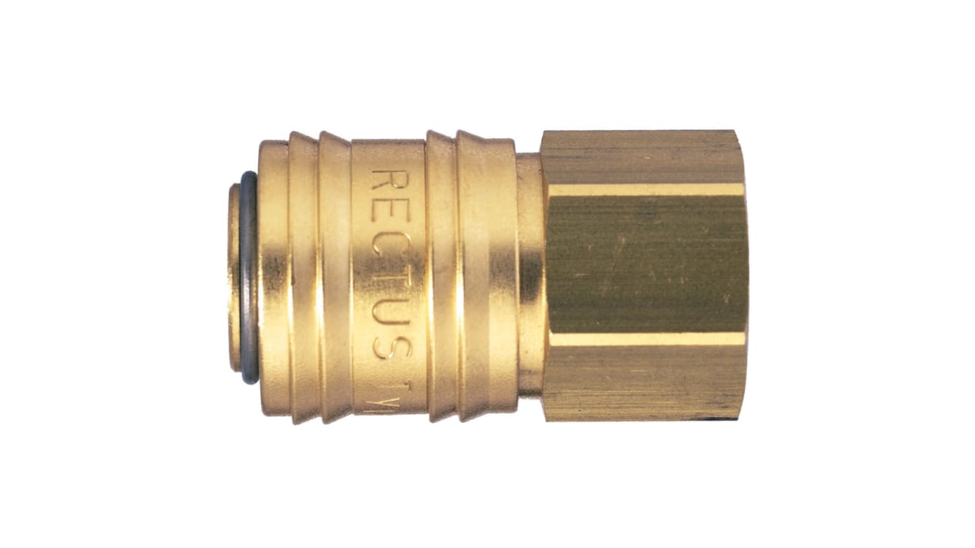 Legris Nickel Plated Brass Female Pneumatic Quick Connect Coupling, 1/4 in Female 25mm Female Thread