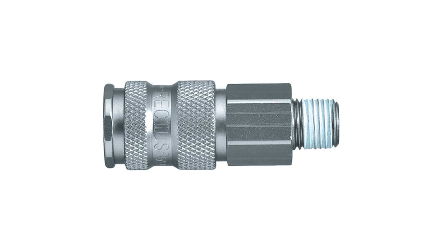 Legris Nickel Plated Brass Male Pneumatic Quick Connect Coupling, BSPT 1/2 in Male 23mm Male Thread