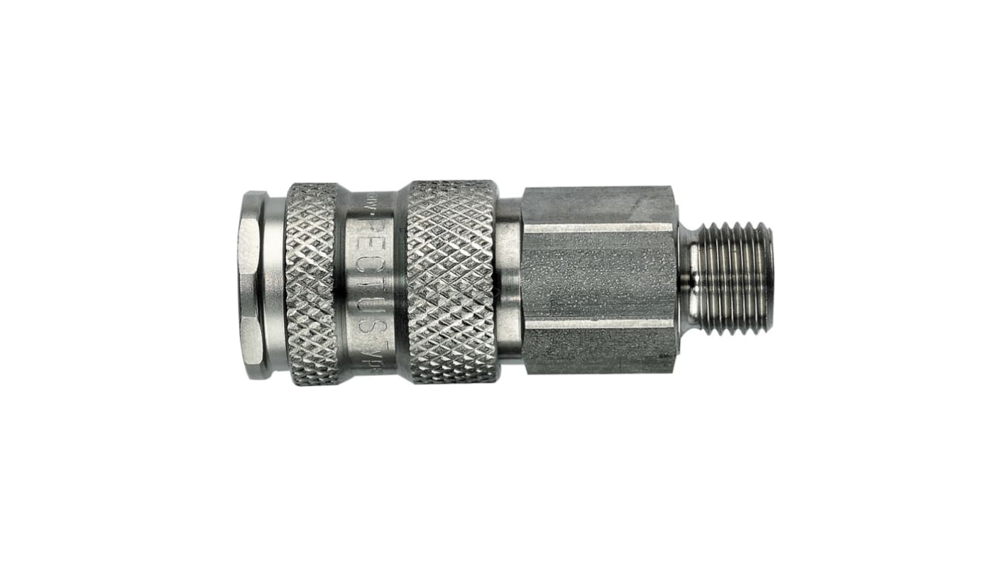 Legris Stainless Steel Male Pneumatic Quick Connect Coupling, BSPP 1/4 in Male 23mm Male Thread