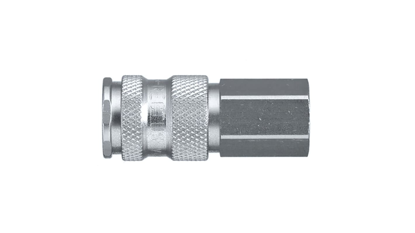 Legris Stainless Steel Female Pneumatic Quick Connect Coupling, 1/2 in Female 23mm Female Thread