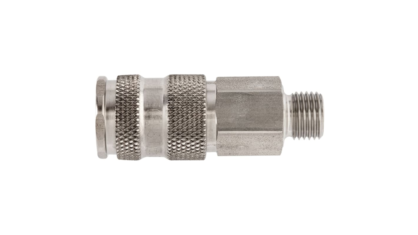 Legris Stainless Steel Male Pneumatic Quick Connect Coupling, 1/4 in Male 23mm Male Thread