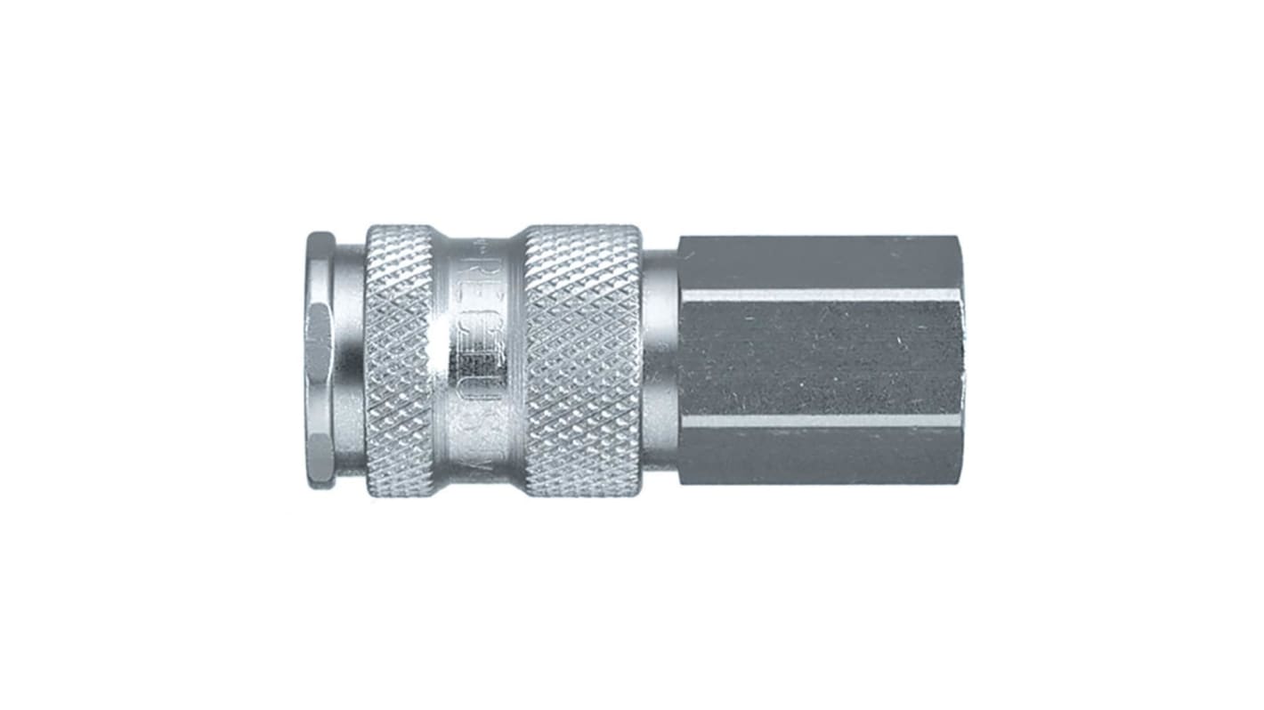 Legris Stainless Steel Female Pneumatic Quick Connect Coupling, BSPP 1/8 in Female 23mm Female Thread