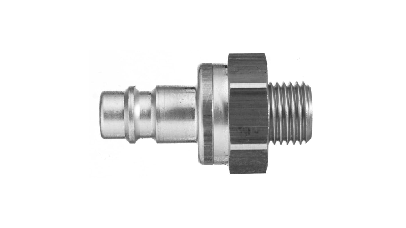 Legris Pneumatische Schnellsteckkupplung Messing vernickelt, G1/8 Stecker, Male Thread Europäisch, Rectus-Profil