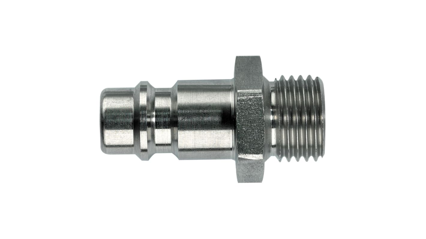 Legris Zinc Plated Steel Male Pneumatic Quick Connect Coupling, 1/4 in Male Male Thread