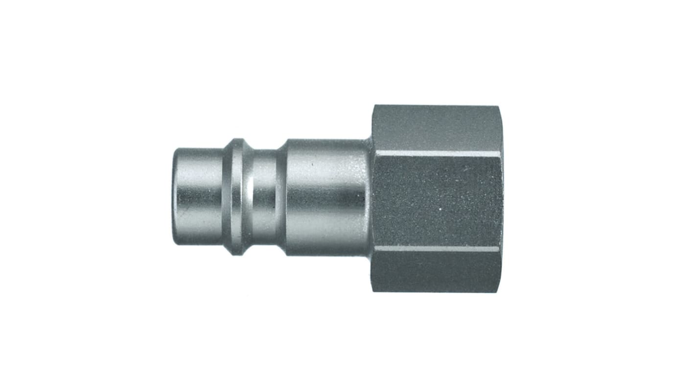 Legris Stainless Steel Female Pneumatic Quick Connect Coupling, 1/4 in Female Female Thread