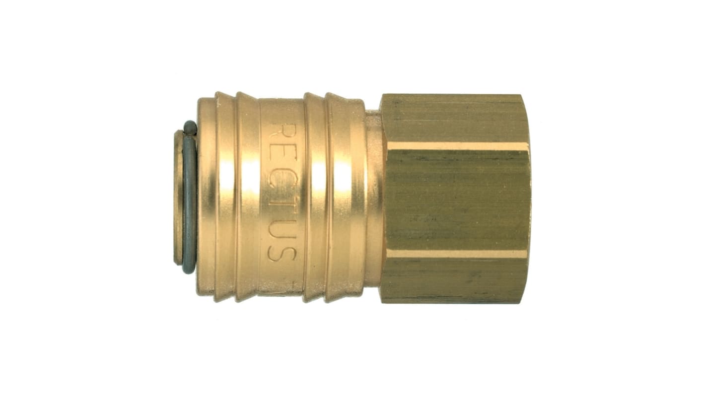 Legris Nickel Plated Brass Female Pneumatic Quick Connect Coupling, BSPP 1/8 in Female 25mm Female Thread