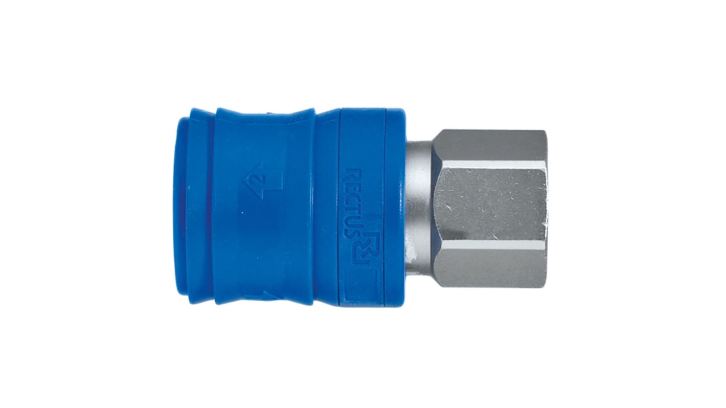 Legris Nickel Plated Brass Female Pneumatic Quick Connect Coupling, 1/4 in Female 31mm Female Thread