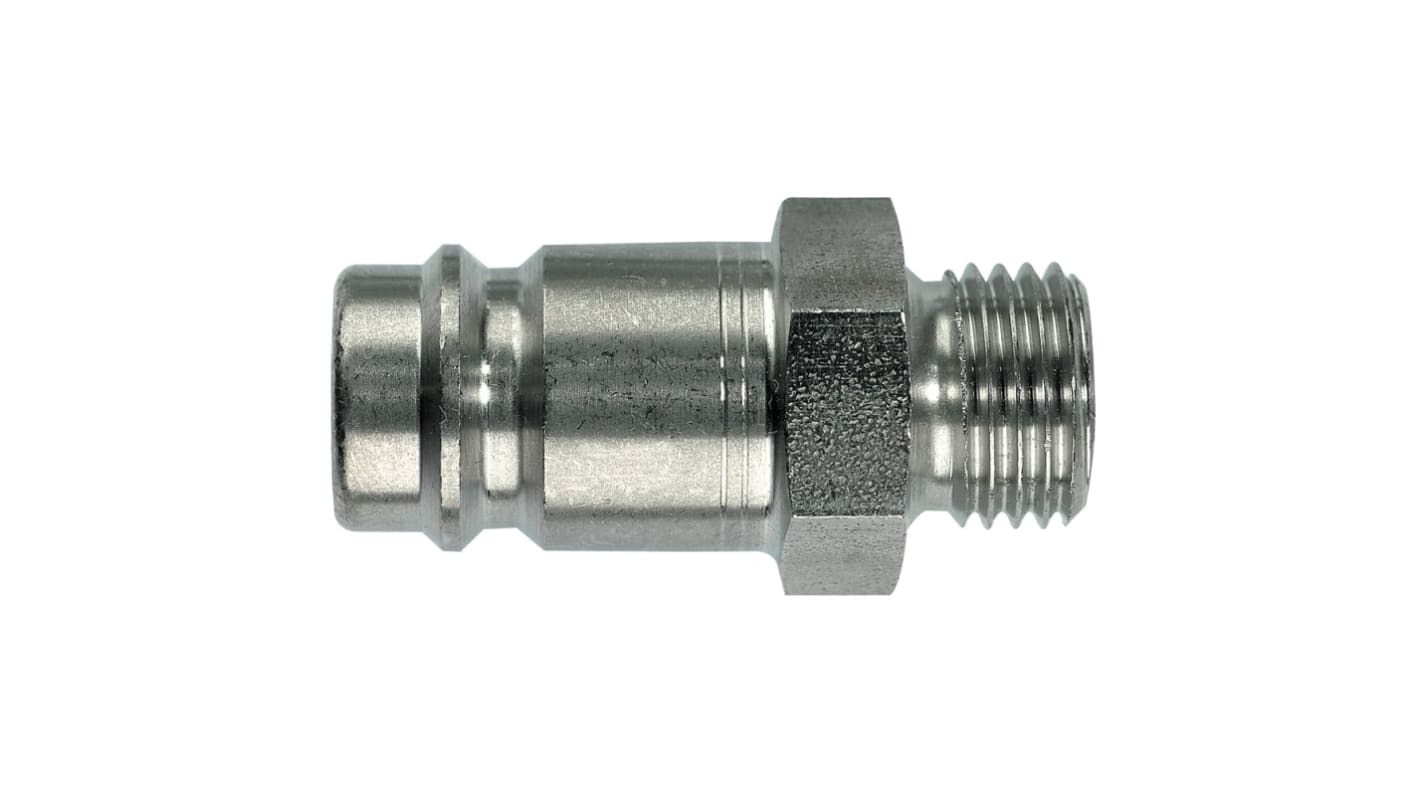 Legris Nickel Plated Steel Male Pneumatic Quick Connect Coupling, BSPP 3/8 in Male Male Thread