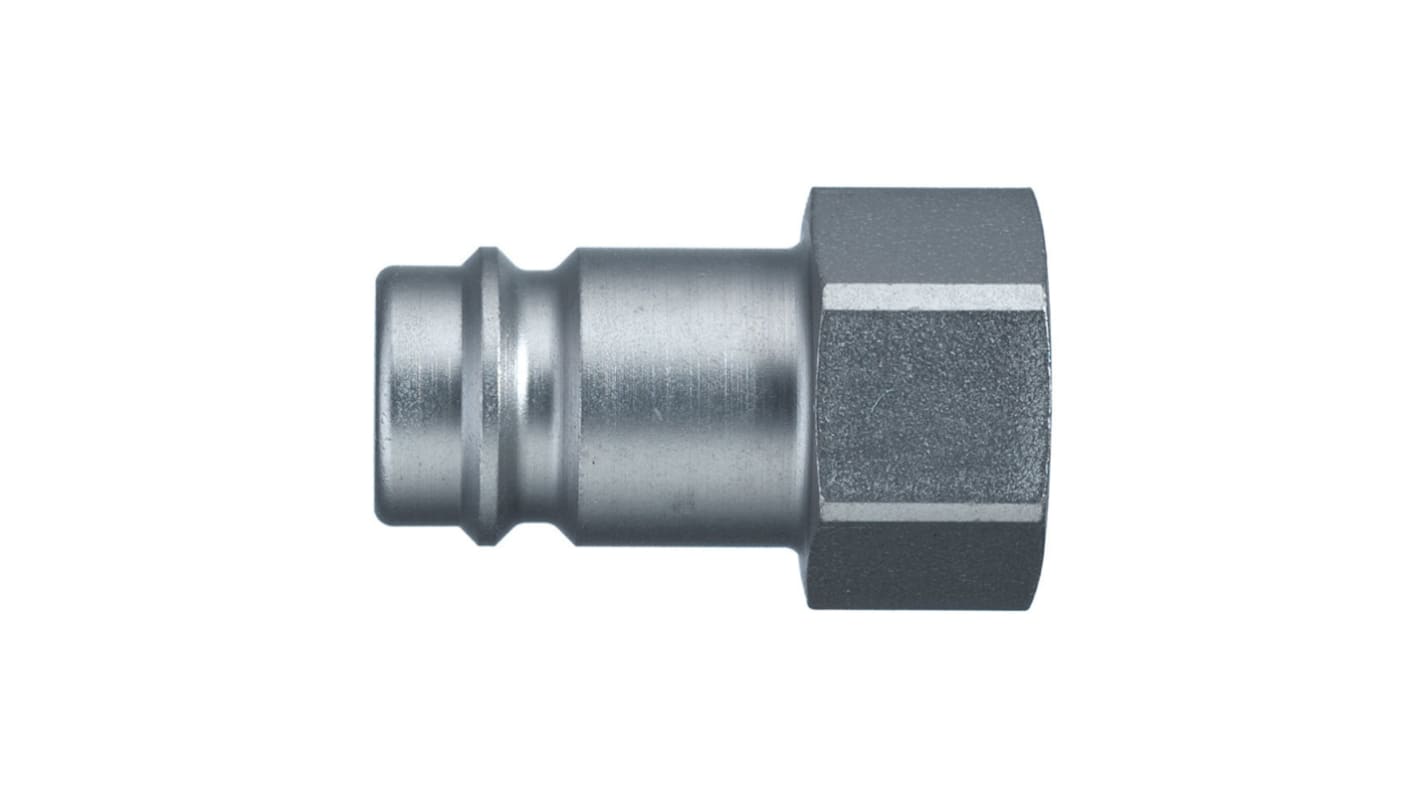 Legris Nickel Plated Steel Female Pneumatic Quick Connect Coupling, 1/2 in Female Female Thread