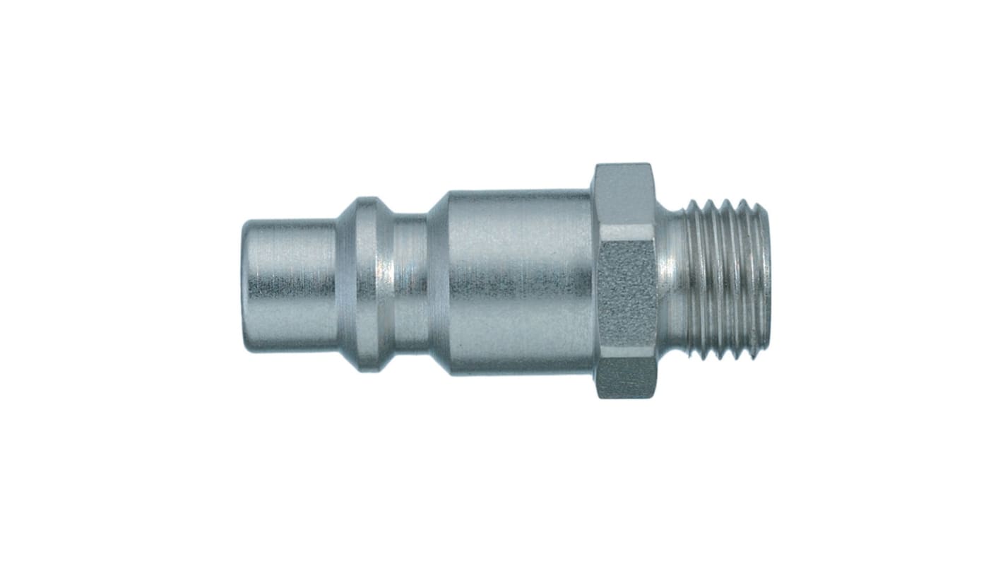 Legris Nickel Plated Steel Male Pneumatic Quick Connect Coupling, G 1/4 Male Male Thread