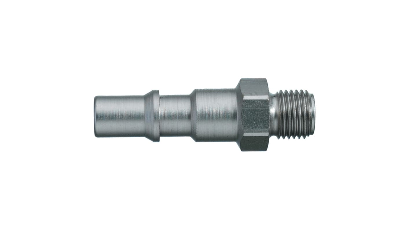 Legris Anodised Aluminium Male Pneumatic Quick Connect Coupling, BSPP 1/4 in Male Male Thread