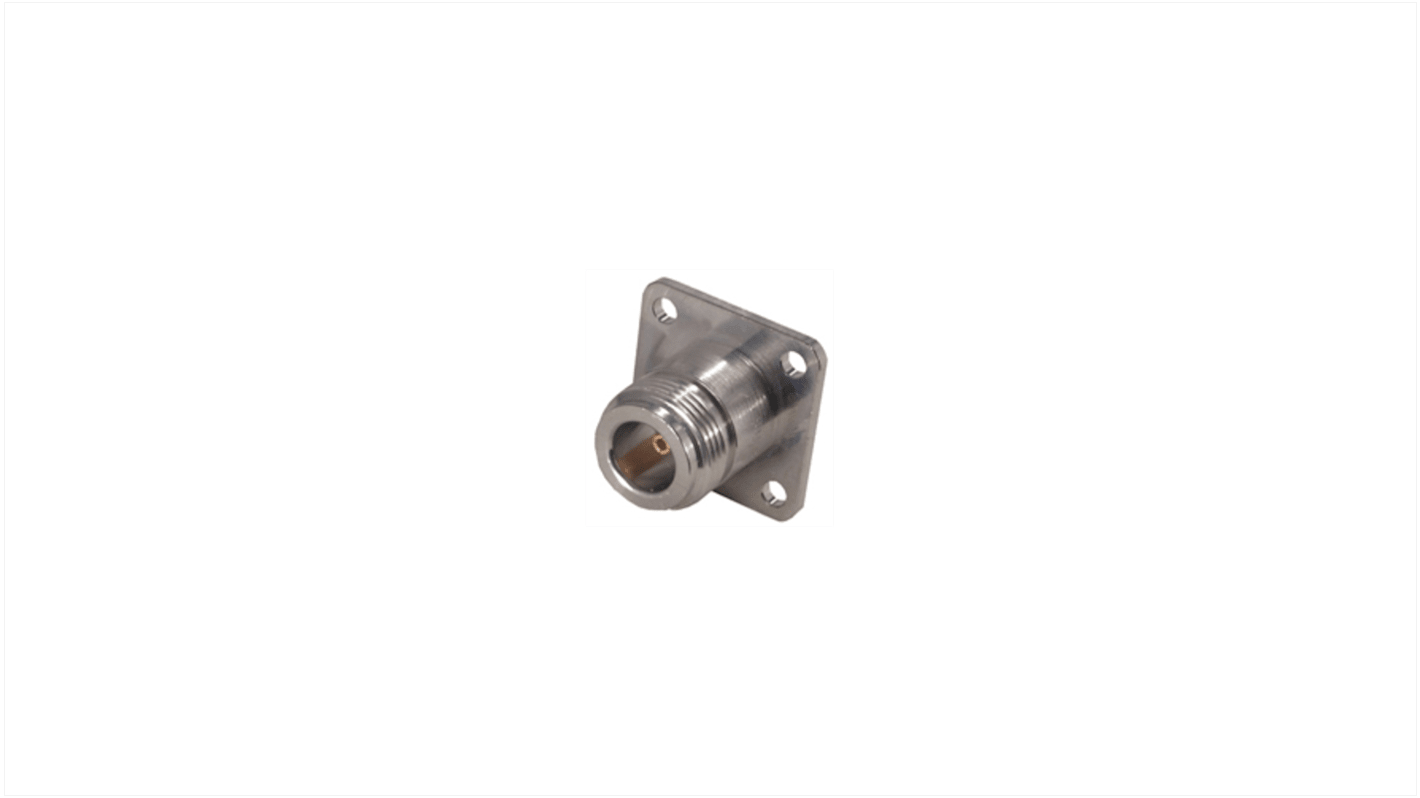 Huber+Suhner 23_N-5 Series Socket Flange Mount Coaxial PCB Connector, 50Ω, Solder Cup Termination, Straight Body