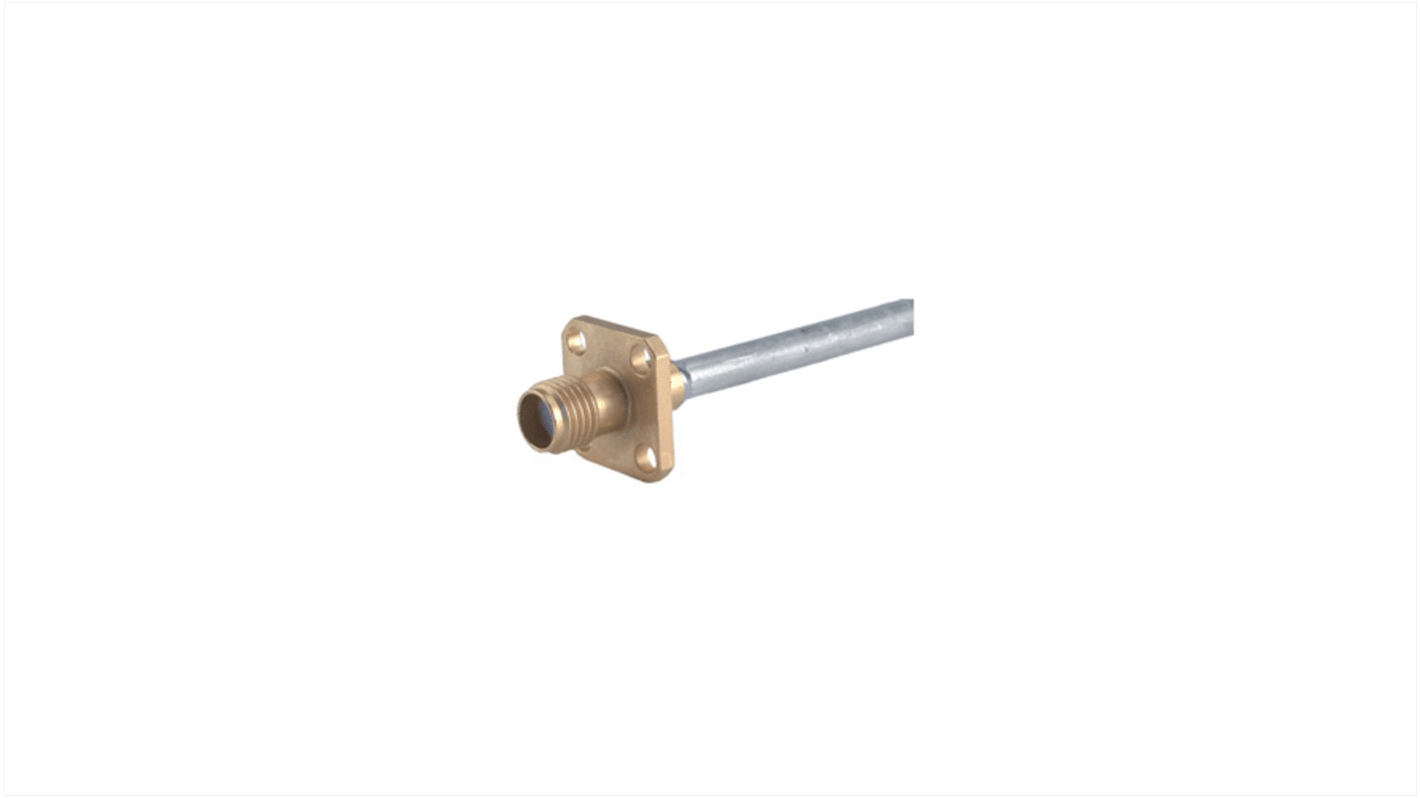 Huber+Suhner 25_SMA Series, jack Flange Mount Circular Coaxial Connector, 50Ω, Solder Termination, Straight Body