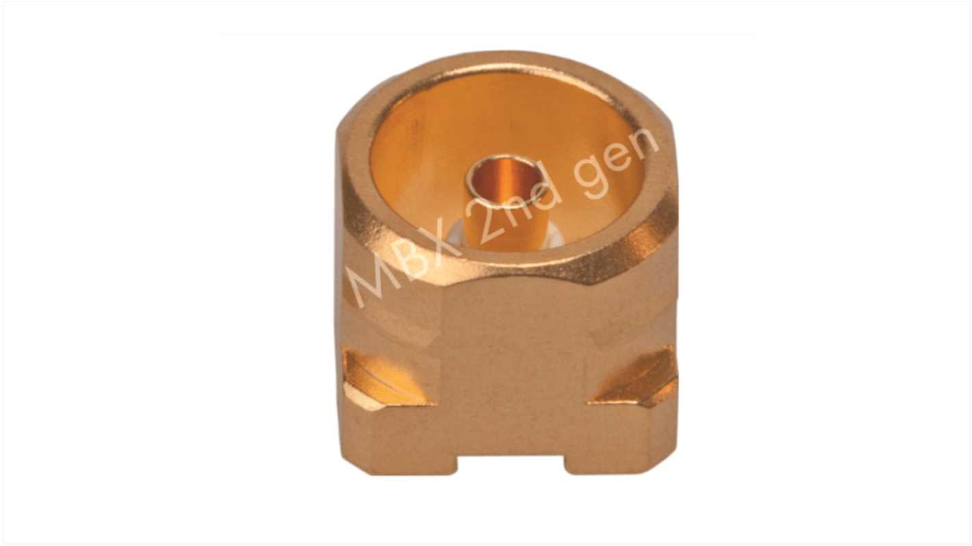 Huber+Suhner 82_MBX Series Socket Surface Mount Coaxial PCB Connector, 50Ω, Surface Mount Termination, Straight Body