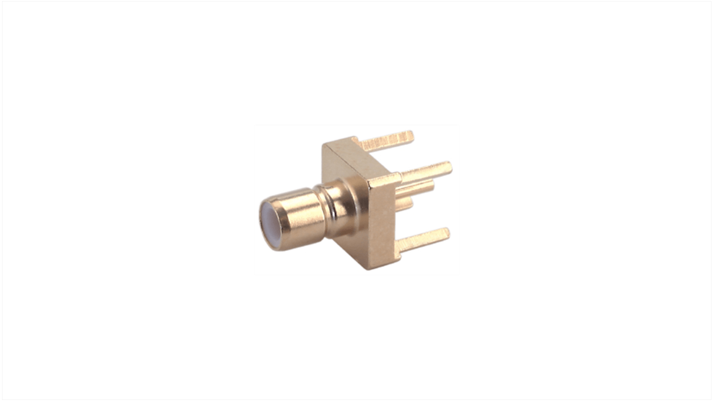 Huber+Suhner 82_SMB Series Socket Through Hole Coaxial PCB Connector, 50Ω, Solder Termination, Straight Body