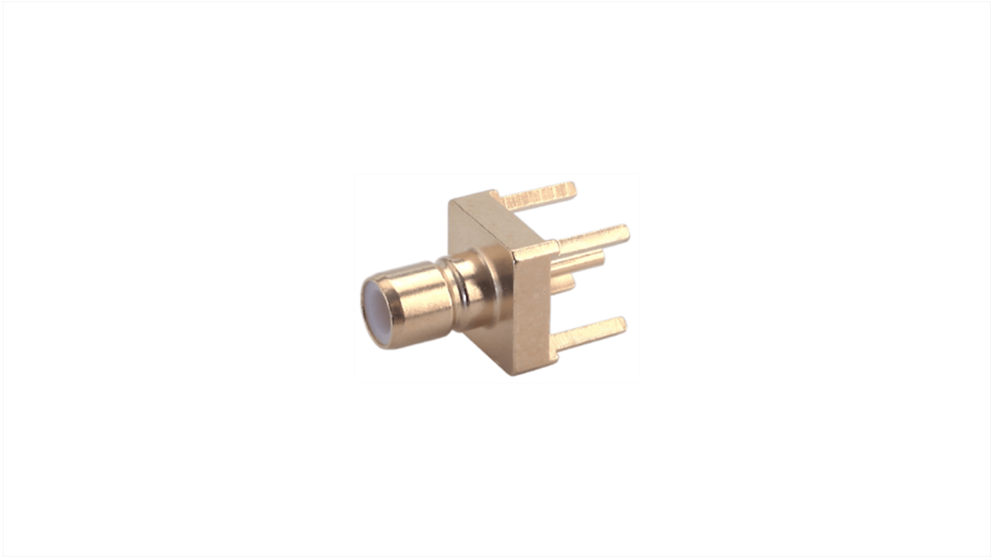 Conector coaxial Huber+Suhner 82_SMB-50-0-1/111_NH, Conector hembra, Recto, Impedancia 50Ω, Montaje en orificio