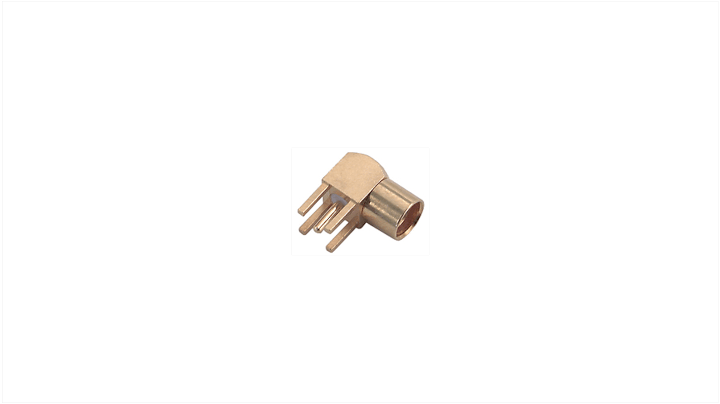 Huber+Suhner 85_MMC Series Socket Through Hole Coaxial PCB Connector, 50Ω, Solder Termination, Right Angle Body