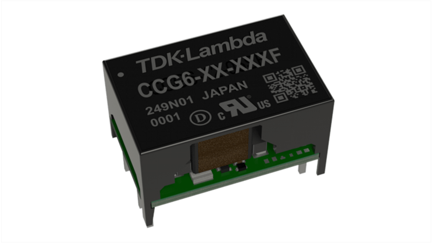 TDK-Lambda CCG 1.3-10W DC-DC Converter, 24V dc/ 420mA Output, 4.5 → 18 V dc Input, 10.08W, Through Hole, +100°C