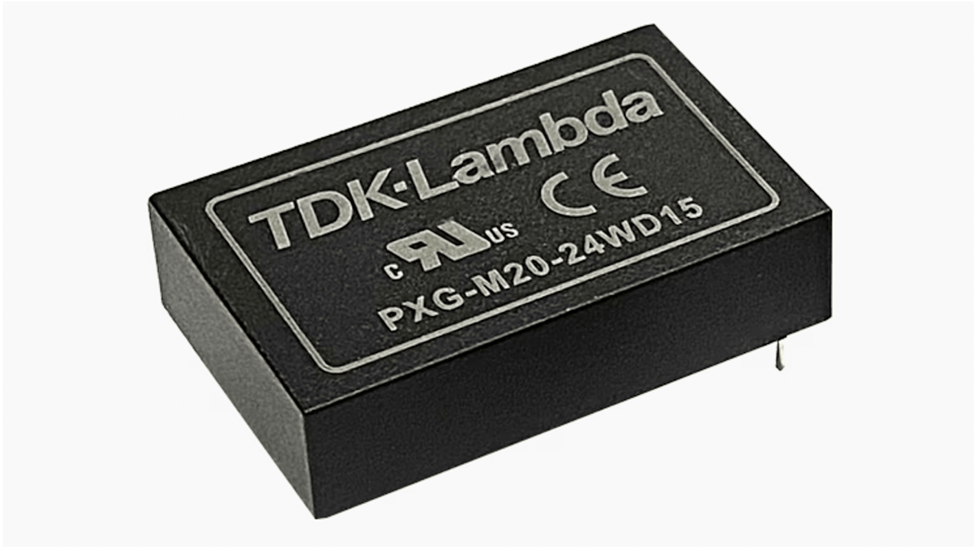 TDK PXG-M DC/DC-Wandler 15W 24 VDC IN, ±12V dc OUT / ±0.625A PCB-Montage