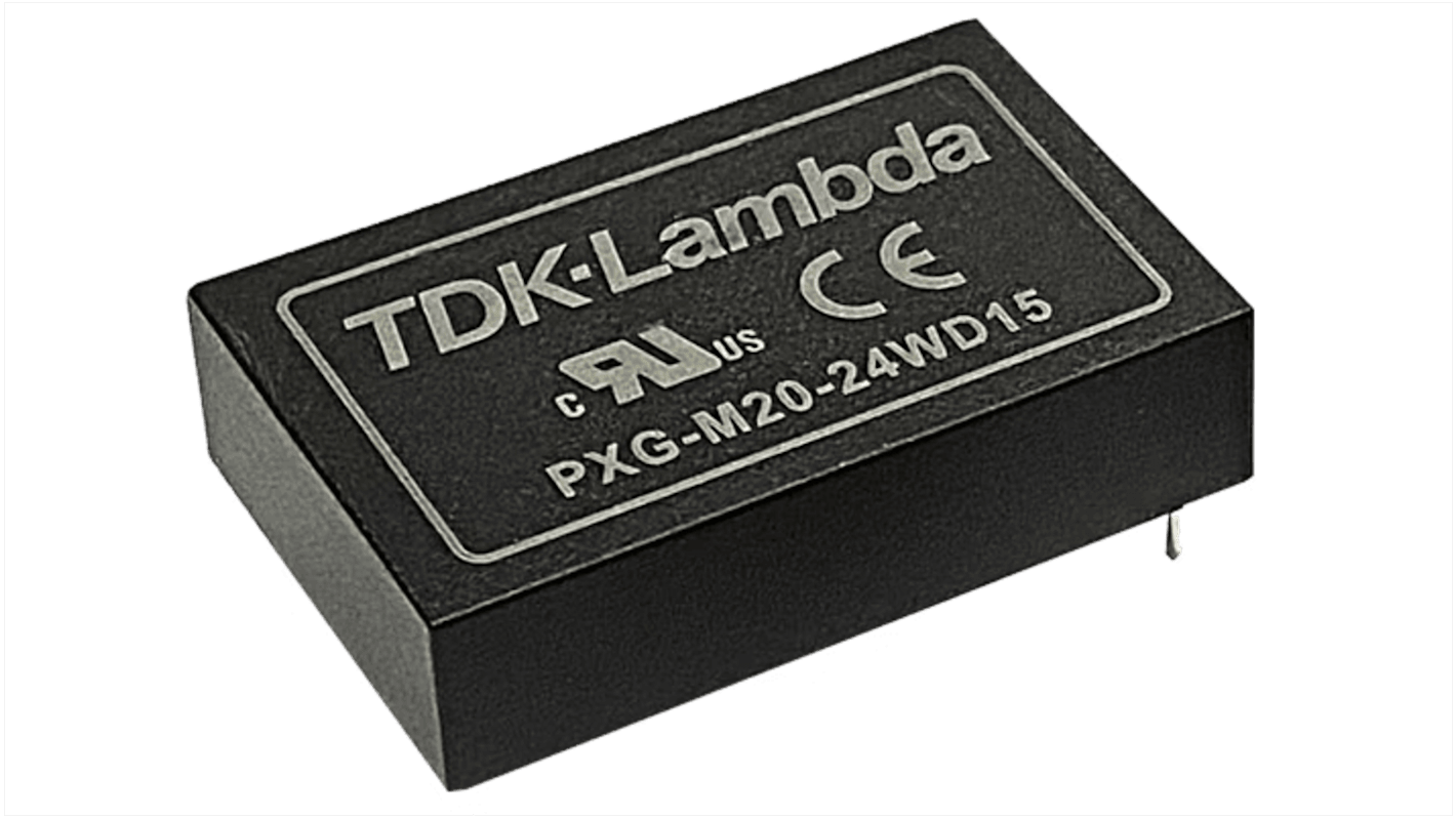 TDK-Lambda PXG-M DC-DC Converter, 5V dc/ 3A Output, 9 → 36 V dc Input, 15W, PCB Mount, +105°C Max Temp -40°C Min