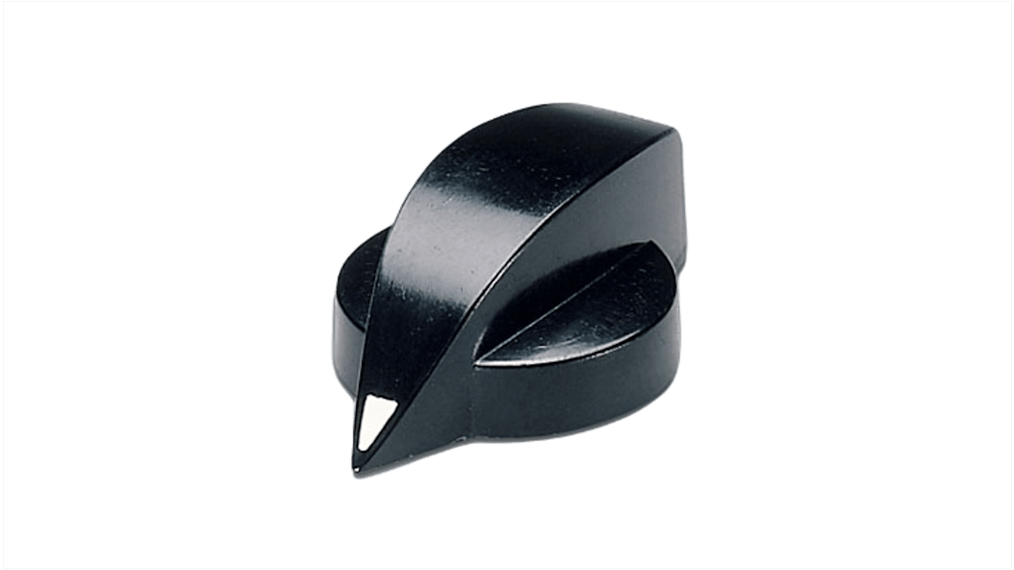OKW 20mm Black Potentiometer Knob for 6mm Shaft Round Shaft, A1317860