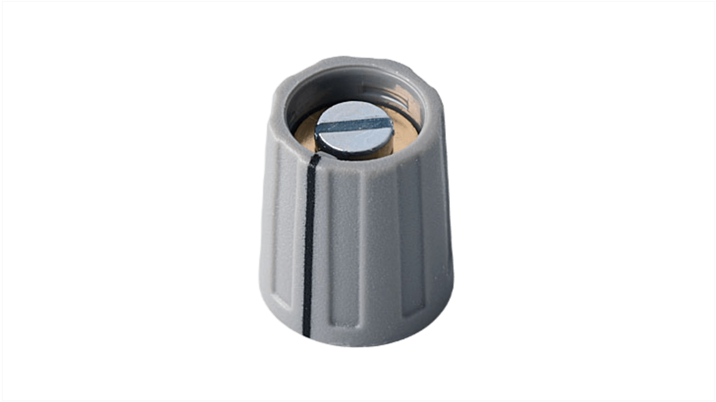 OKW 13mm Grey Potentiometer Knob for 6mm Shaft Round Shaft, A2613048